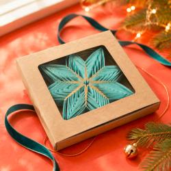 Hanging Christmas Decoration Light Blue Paper Star