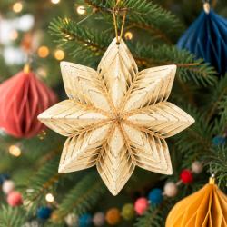 Hanging Christmas Decoration Cream Paper Star