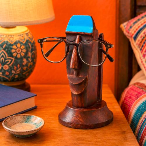 Glasses / Spectacle Stand Mango Wood Easter Island
