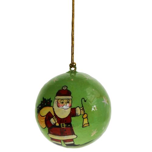 Hanging bauble, Santa with sack, papier maché