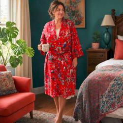 Kimono Leftover Fabric Red Main Colour One-Size
