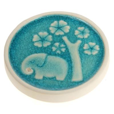 Incense holder, elephant & tree, 8cm