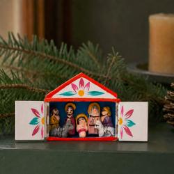 Mini Traditional Ceramic Nativity Scene 4.1 × 1 × 3.6 cm