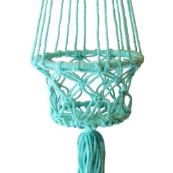 Hanging basket, macrame teal 17cm diameter