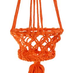 Hanging basket, macrame orange 17cm diameter