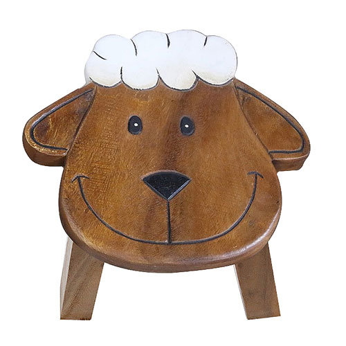 Child's wooden stool - sheep