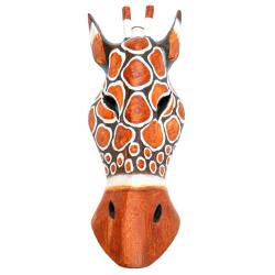 Mask Albesia Wood Giraffe Orange / Brown Spots 20cm