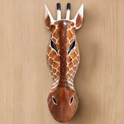 Mask Albesia Wood Zebra 50cm