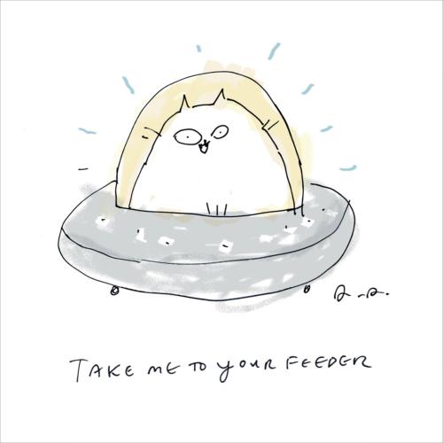 Greetings card "Take Me To Your Feeder" 16x16cm