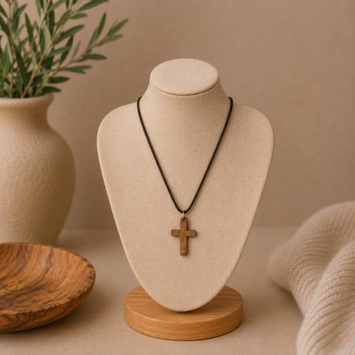 Pendant olive wood, cross, 2 x 3cm
