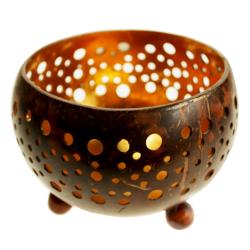 Coconut bowl gold colour lacquer inner 10x7cm