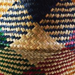 Woven seagrass basket, multi coloured 45cm