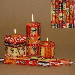 2 hand painted dinner candles, Damisi