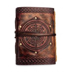 Notebook Leather Bound Compass 13 x 18cm