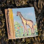 Notebook, sand painting, giraffe, 19x19cm