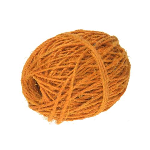 Single ball of garden or craft natural hemp twine yellow length 50m