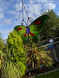 Suncatcher butterfly with beads assorted colours