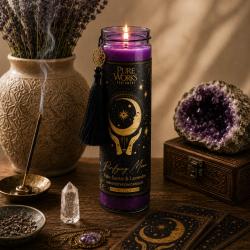 Candle in Glass Jar Esoteric Purifying Moon, Palo Santo and Lavender, 300g