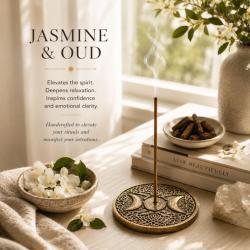 Incense Sticks and Burner Esoteric Divine Goddess, Jasmine and Oud