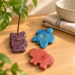 incense holder assorted animals and colours, set of 40