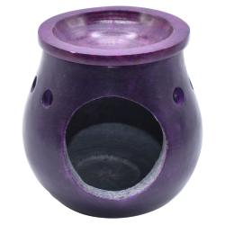 Oil burner, palewa stone, lotus purple 9 x 8cm
