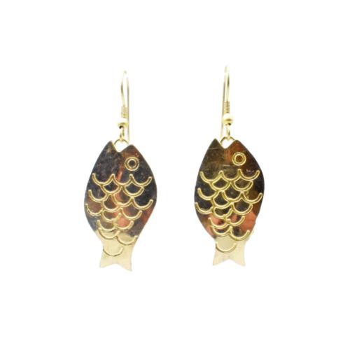 Earrings Gold Colour Fish