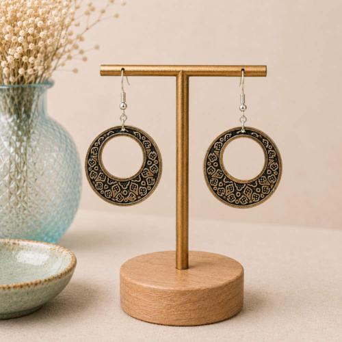 Earrings Round Cut-out Circle