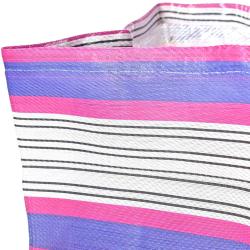 Planter plant holder recycled plastic cement bags, pink blue stripes 15x15x15cm