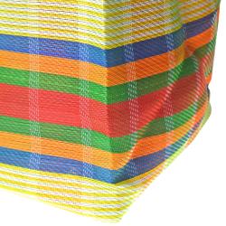 Planter plant holder recycled plastic cement bags, multicoloured bright stripes 20x20x20cm