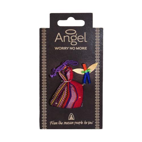 Worry doll, Angel on card with bag, assorted colours