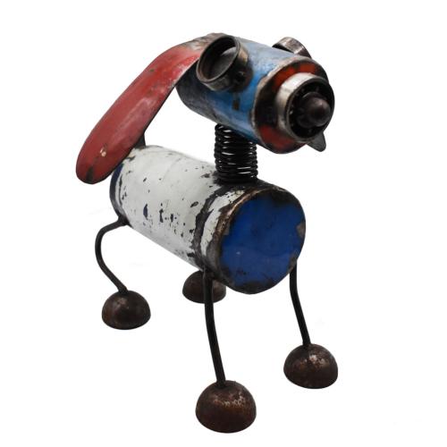 Recycled Metal Dog Ornament, assorted colours 29 x 18 x 25cm
