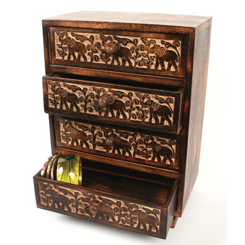 Cabinet 4 drawer wood 35x25x15cm