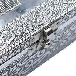 Jewellery/trinket box, aluminium elephant design, 15x6x10cm