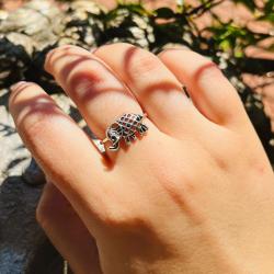 Ring, silver colour, Elephant