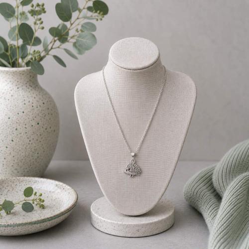 Necklace, silver coloured, with Hedgehog pendant  52cm Motif 2 (L) x 2 (W) cm