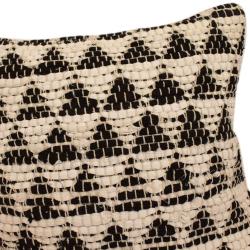 Chindi rag cushion recycled cotton handmade black cream triangles 40x40cm