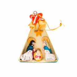 Mini Traditional Ceramic Nativity Ornament 5.3 × 1.8 × 6.7cm