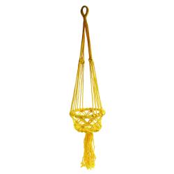 Hanging basket, macrame yellow 17cm diameter