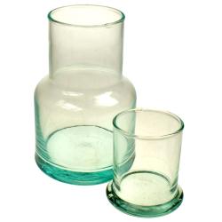 Carafe with lid recycled glass, 15.5cm height