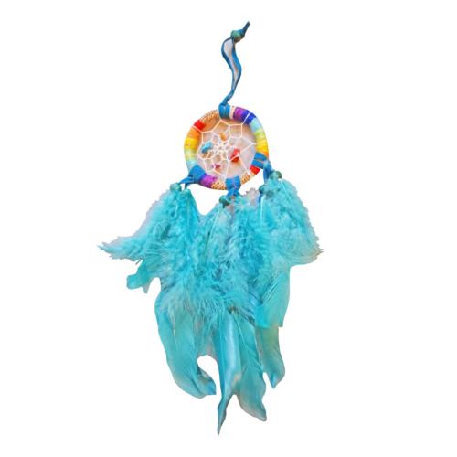 Dreamcatcher Multicoloured Turquoise Feathers 6cm diameter