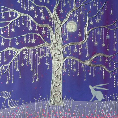 Greetings card "Tree of Stars" 16x16cm