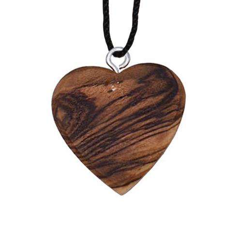 Pendant olive wood, solid heart, 2.5 x 3cm