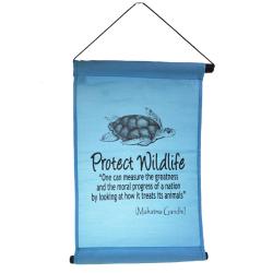 Hanging banner Protect Wildlife, blue 27x42cm