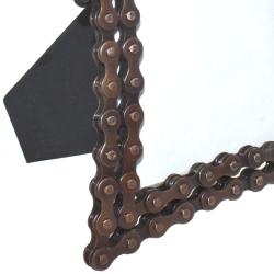 Photo frame recycled bike chain curved 4x6 inch photo