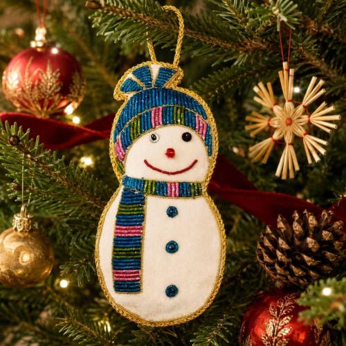 Hanging Decoration Embroidered Snowman