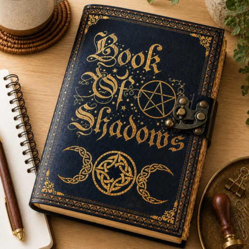 Notebook Leather Bound Book of Shadows 13 x 18cm