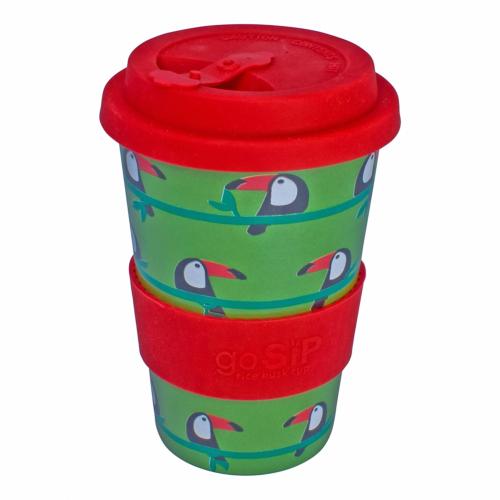 Reusable Tea/Coffee Travel Cup/Mug Eco Biodegradable Rice Husk Toucans