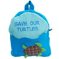 Child's backback blue, save our turtles
