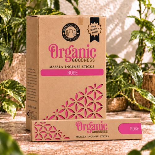 Organic goodness incense, rose scented, box of 12