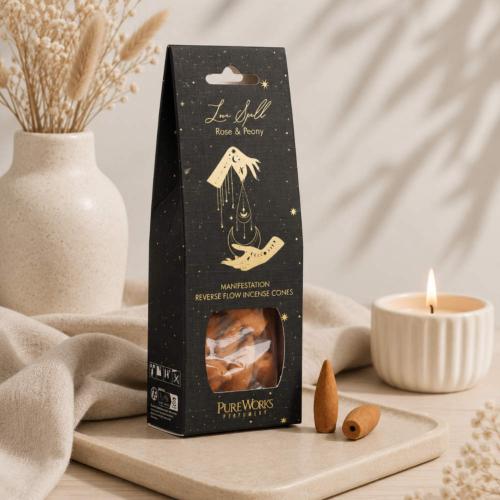 Back-Flow Incense Cones Esoteric Love Spell, Rose and Peony